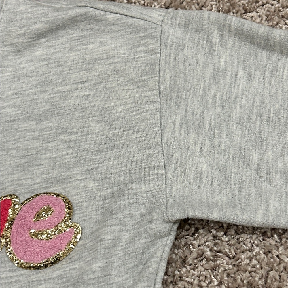 Isaac Mizrahi Gray and Pink Love Kids Sweatshirt - Picture 9 of 16